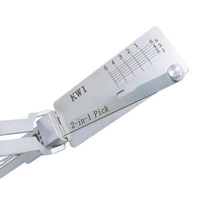 acheter Lishi maison verrouilleur choisir argent fermeture de porte en acier inoxydable Lishi 2in1 choisit outil Kw1 Lockpick Set décodeur online manufacture