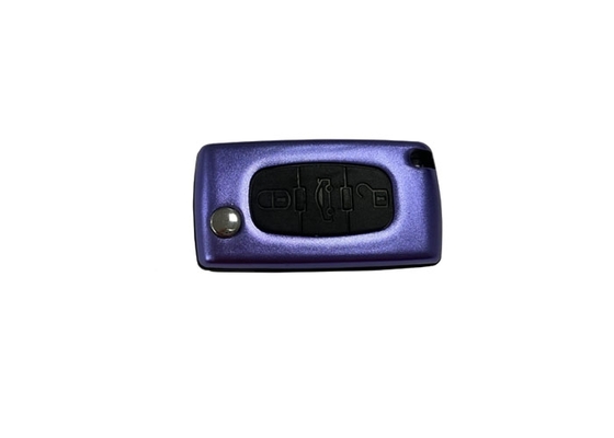 acheter Coque de clé pliante en alliage d'aluminium pour Peugeot, remplacement violet fabrication en ligne