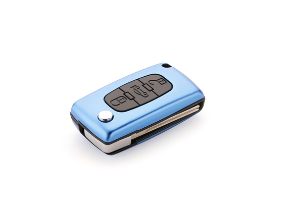 Casque à clefs de voiture Shell d'aluminium pliable Remote Shell pour Peugeot bleu Peugeot Key Shell