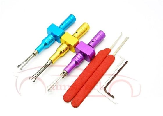 Outils de serrurerie en or à six pièces avec outils de serrure à croix réglables, poids 140g