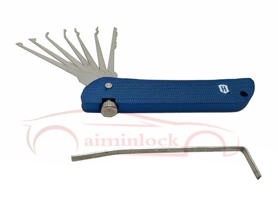 Ensemble pliable 7 en 1 pour le ramassage des serrures Outils de serrurerie Haoshi Outils de serrurerie pliables (bleu)